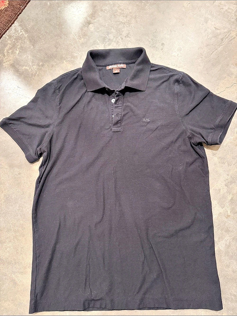 Michael Kors Men's Embroidered Logo Short Sleeve Polo Shirt Black Large